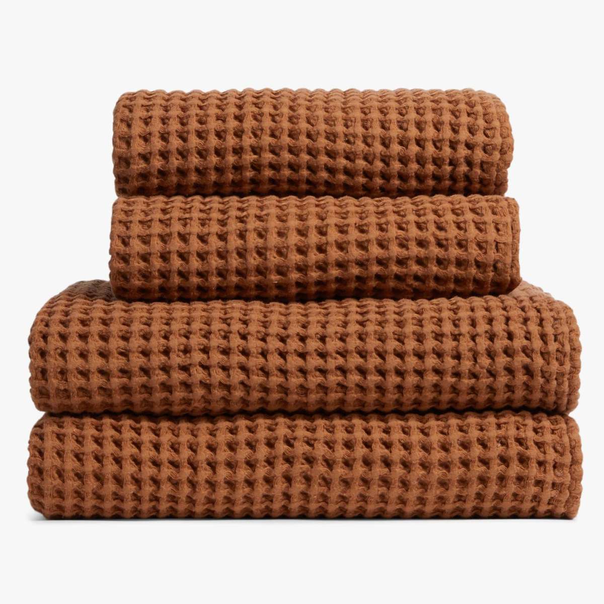 Orange/brown waffle towels