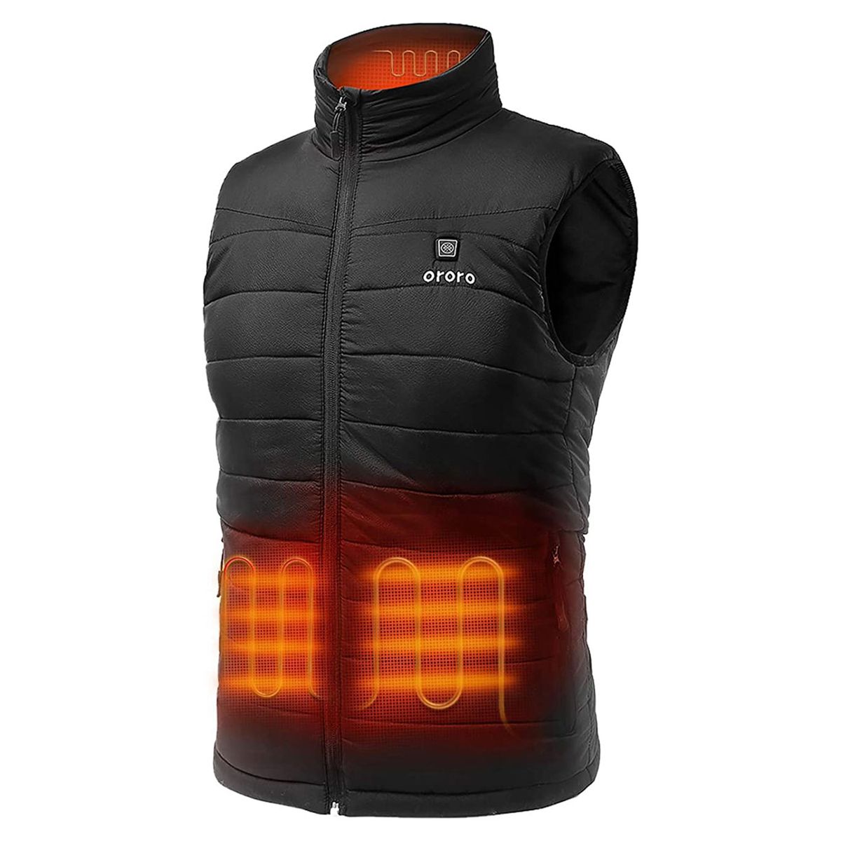 ORORO 2021 Mens Heated Jacket with Heated Collar and 90% Down Insulation Battery Included