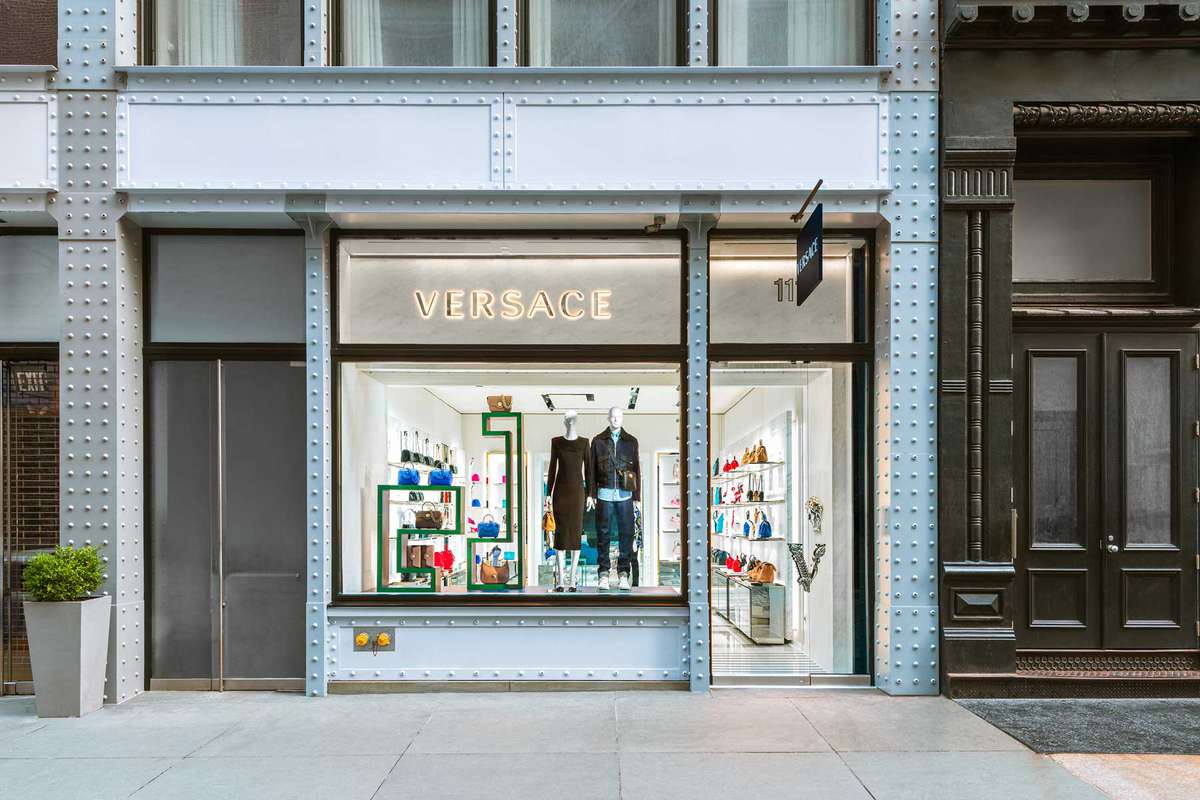 Exterior of Versace store in New York