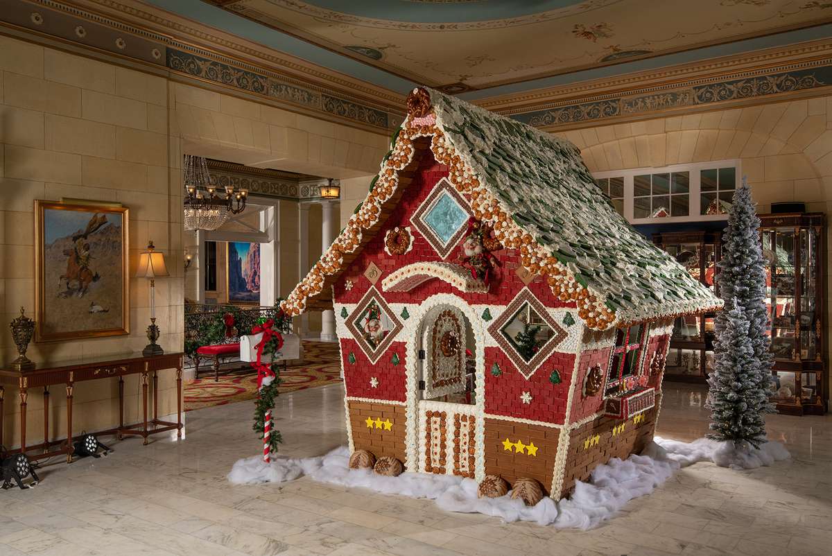 A very large gingerbread house