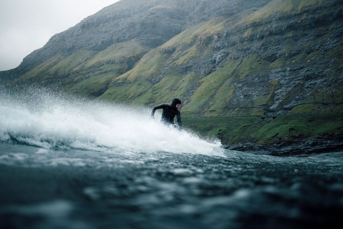 Surfing in the Faroe Islands