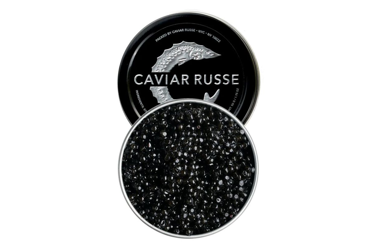 A tin of Caviar Russe Sevruga