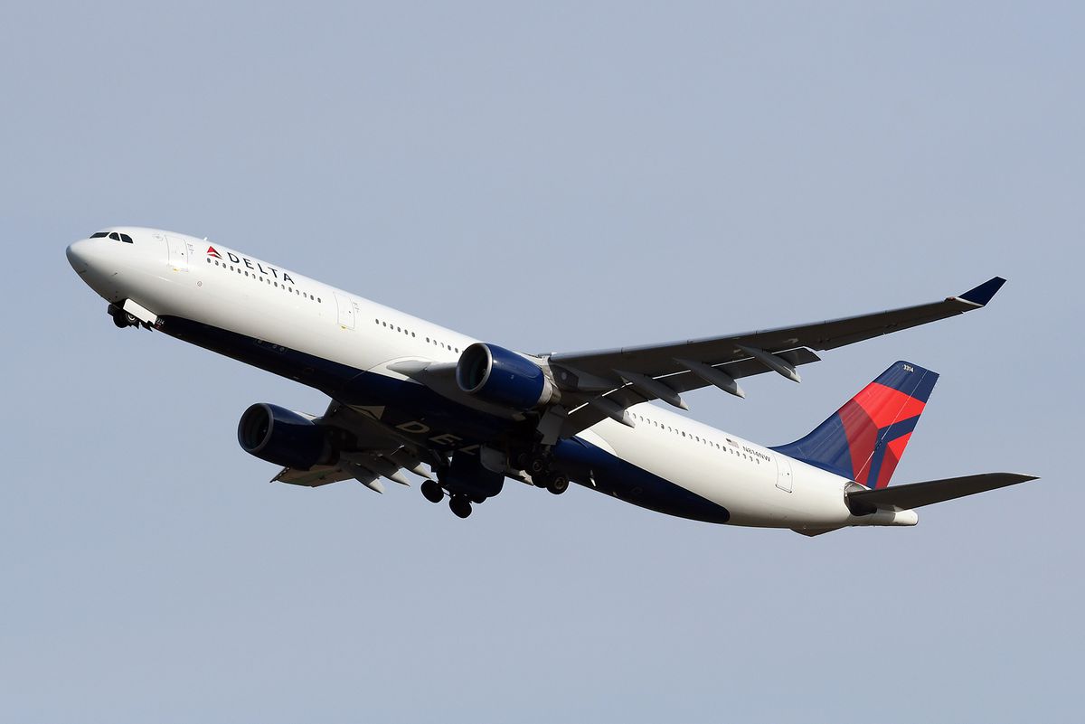 Delta Air Lines plane flying