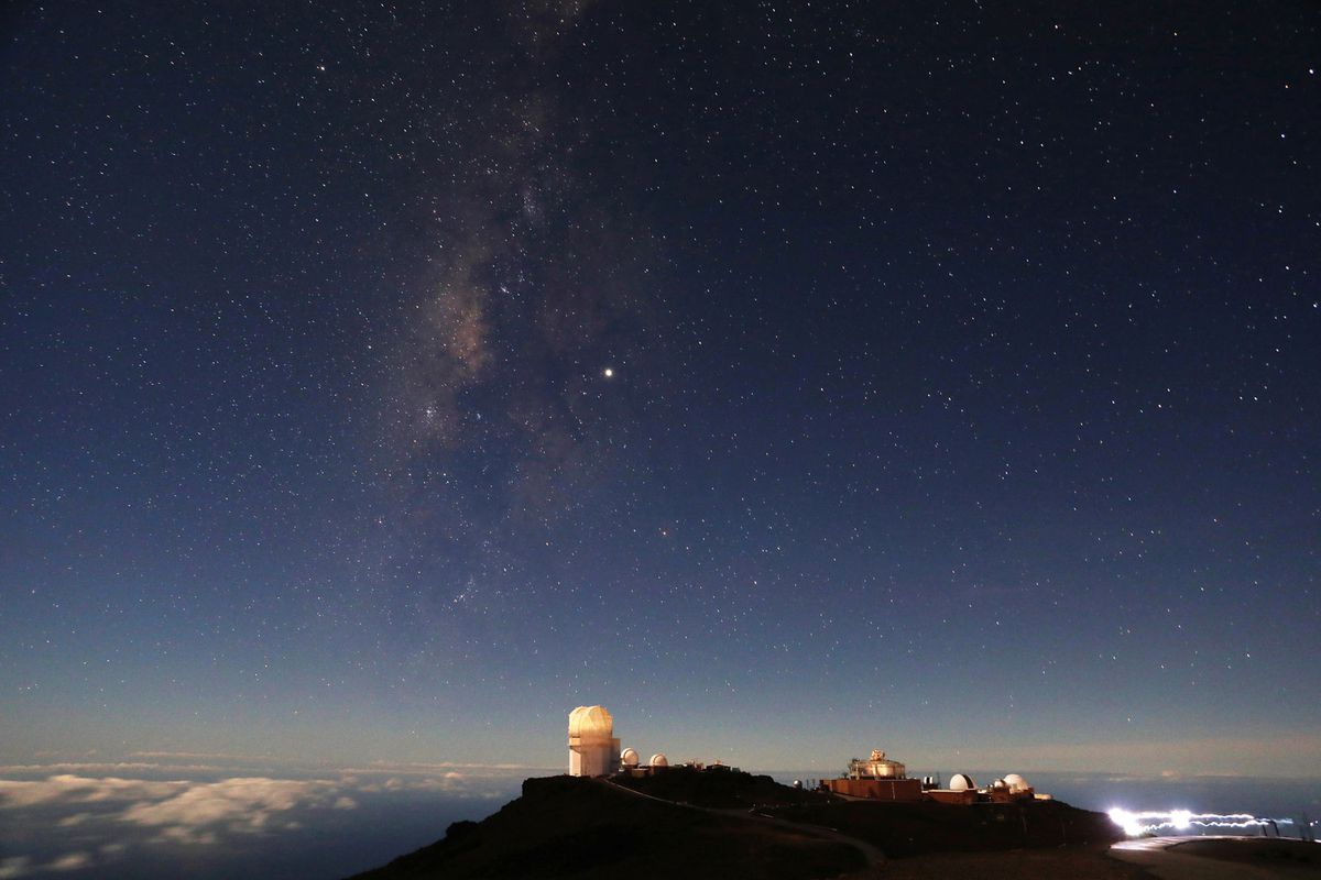 Milky Way over Haleakala Observatory Summit Haleakala National Park, Maui, Hawaii