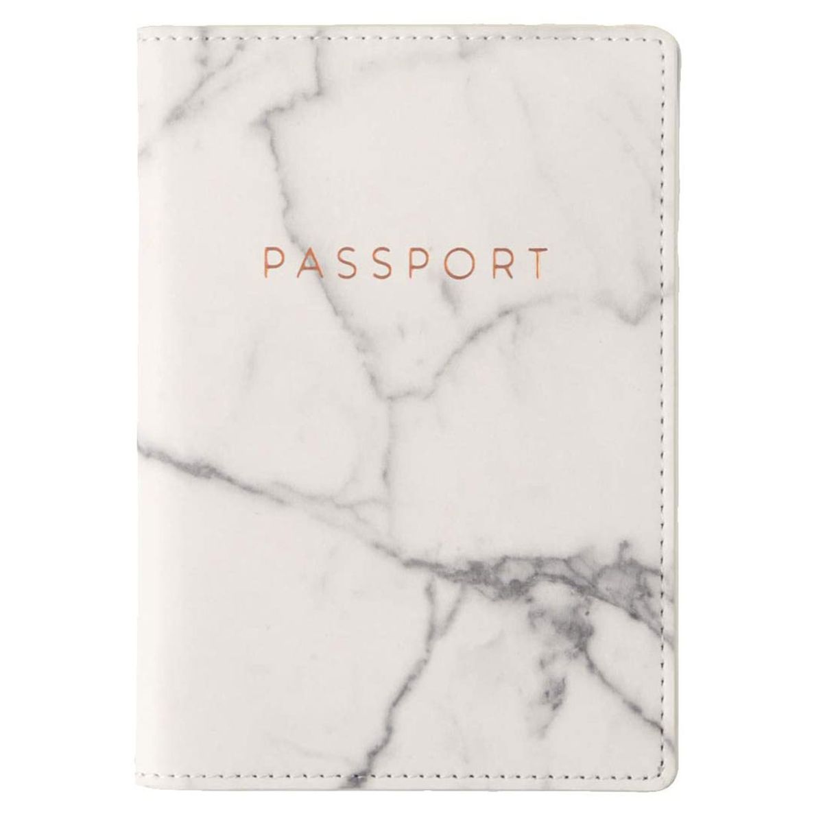 Eccolo World Traveler Travel Passport Cover Case with Storage Pocket, Marble