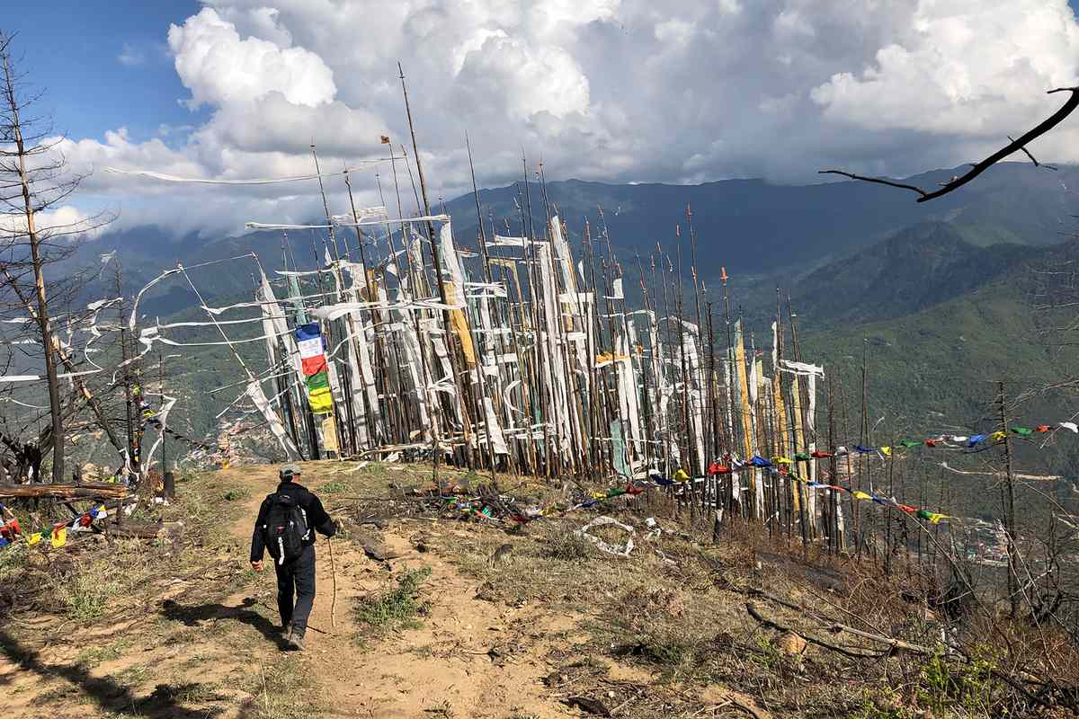 A man hiking the Trans Bhutan Trail