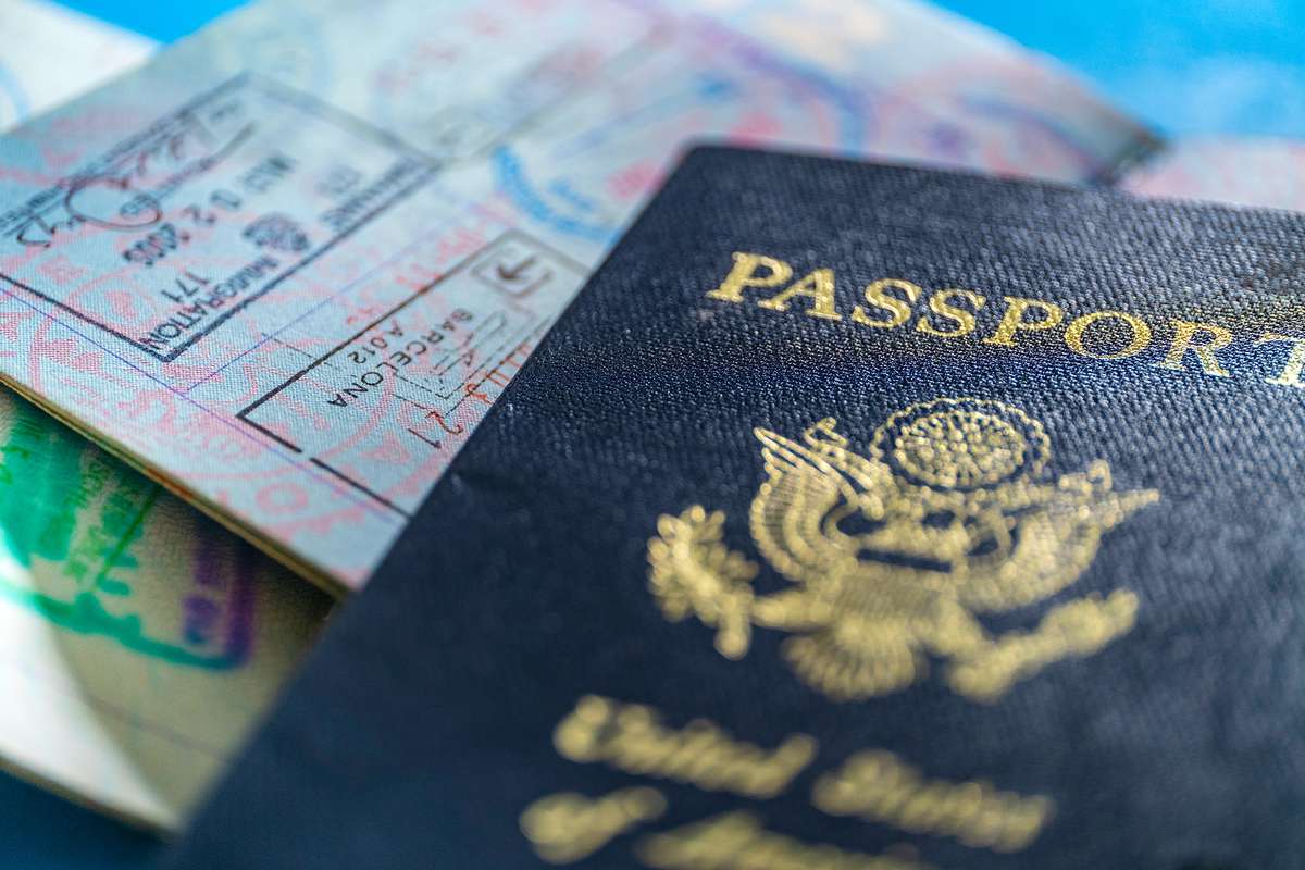Close-up of American passport