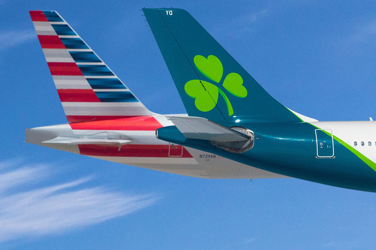 American Airlines and Aer Lingus airplanes