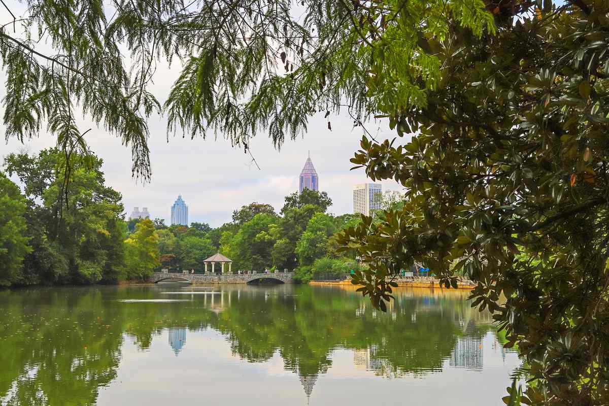 view of piedmont park in Atlanta, GA