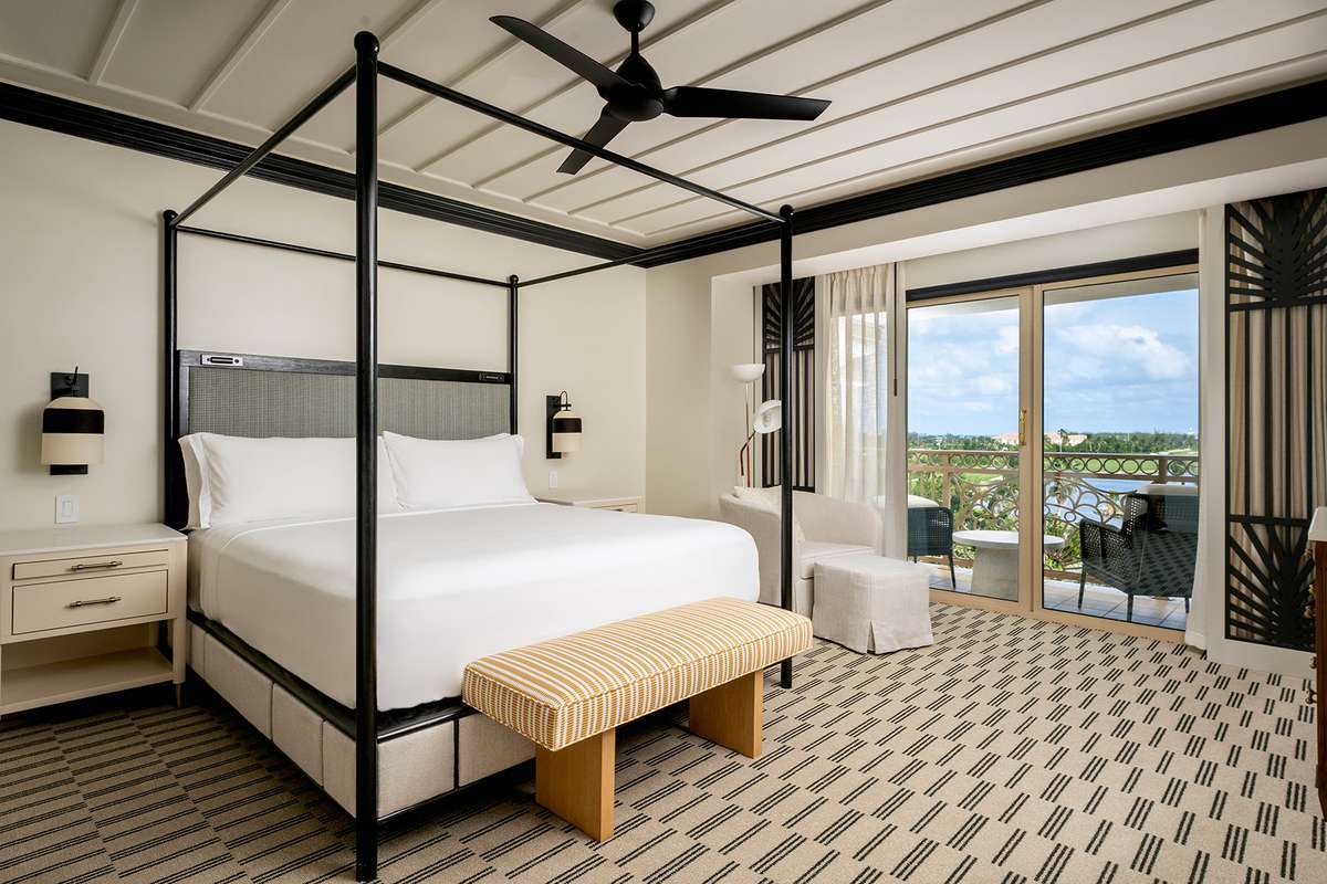 Interior of a bedroom suite at The Ritz-Carlton, Grand Cayman