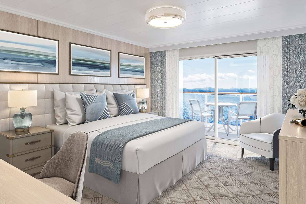 A stateroom on the Project Blue from American Cruise Lines