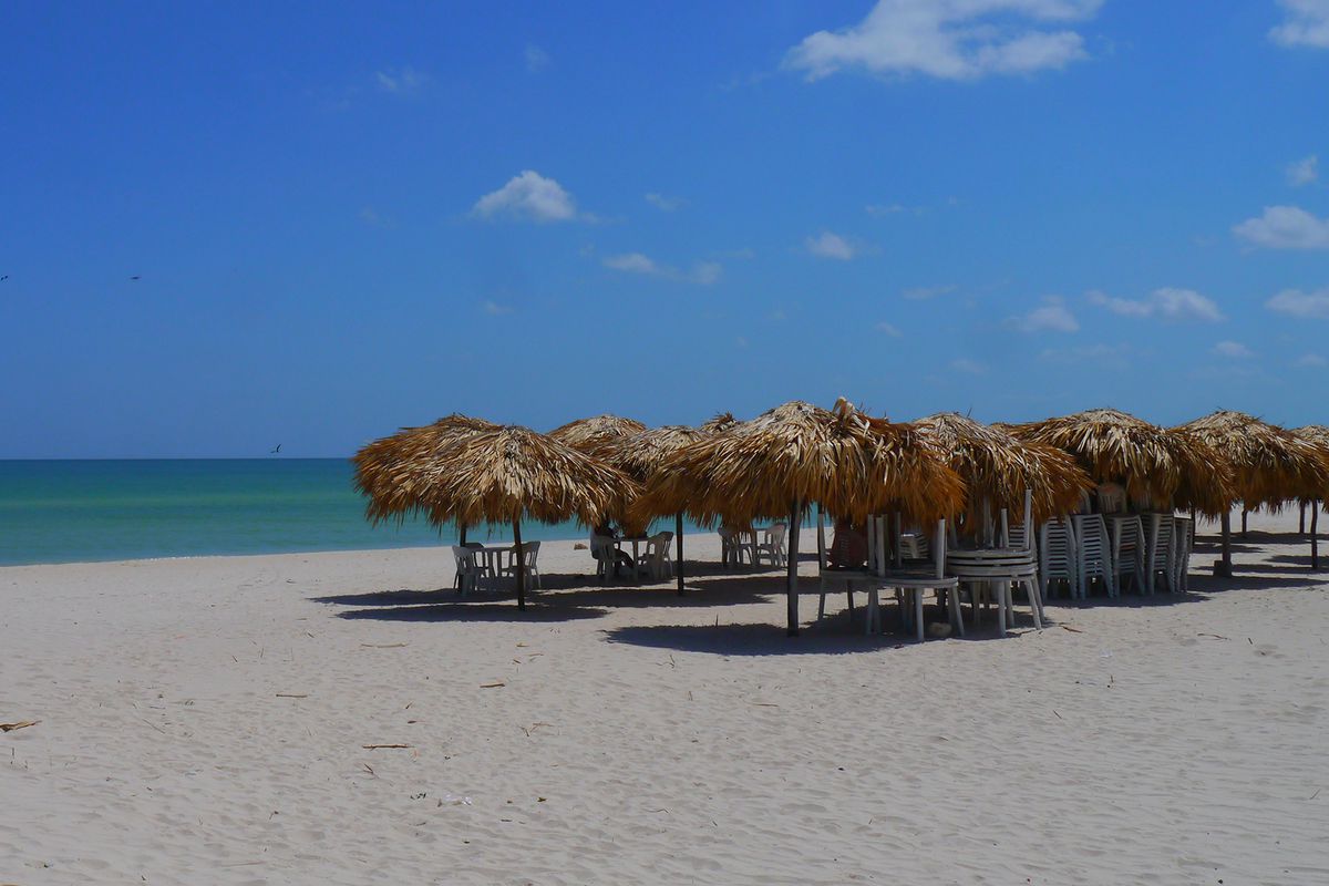 beach and ocean panoramic summerholiday Sisal Mexico