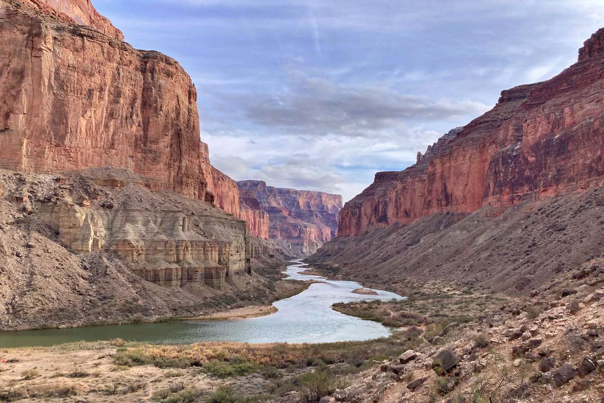 River rafting through the Grand Canyon during Winter