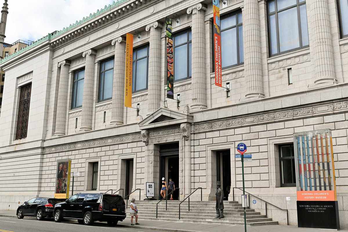 People visit the New-York Historical Society museum and library
