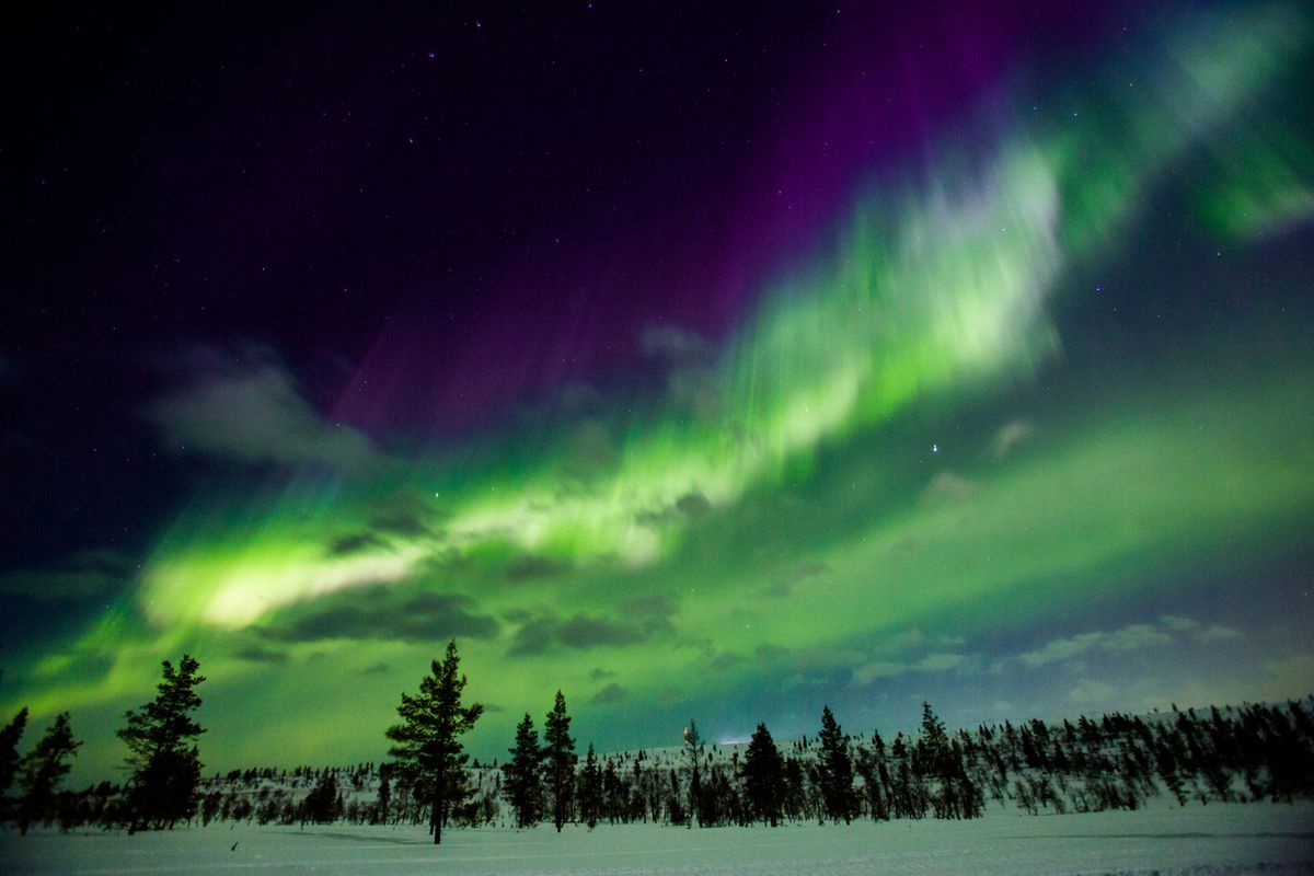 The northern lights in the Swedish Lapland