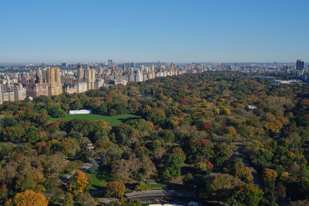 View over Central Park from Park Lane NYC