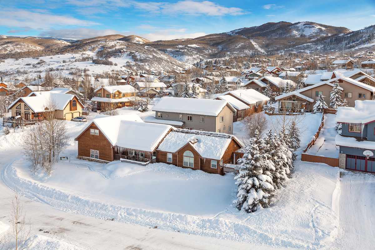 Aerial view of the village in Steamboat springs, colorado