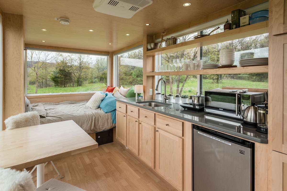 Interior of The Glass House: A Hudson Valley Tiny Home Escape