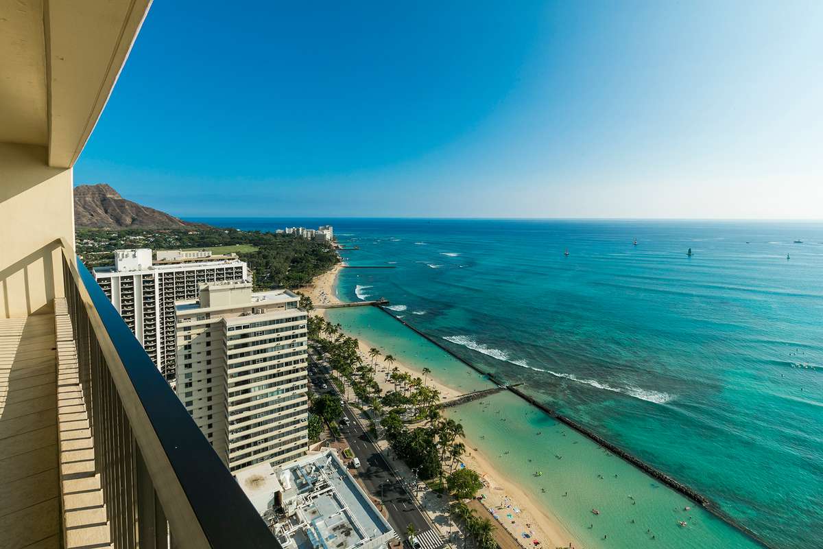 View from a balcony at Aston Waikiki Beach Tower