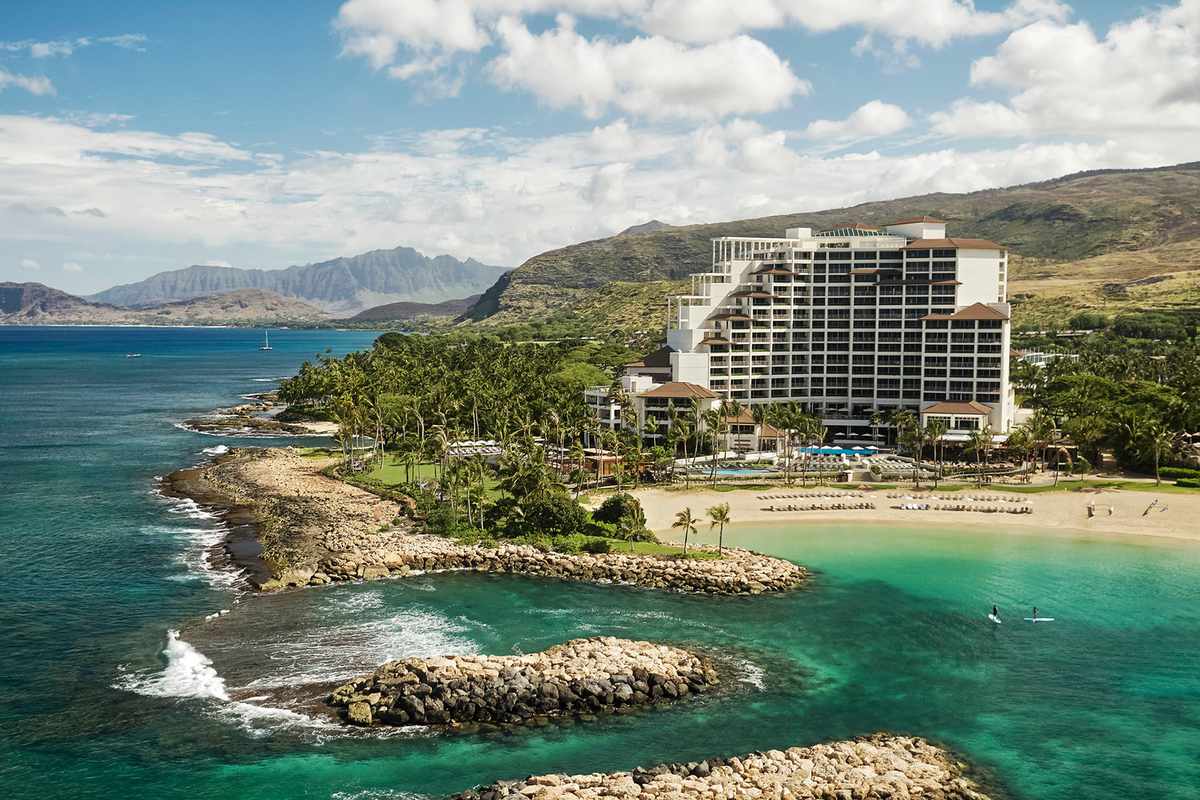 Aerial view of Four Seasons Resort Oahu at Ko`olina