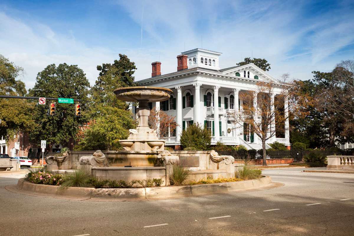 Colonial home, The Bellamy Mansion, located in historic downtown Wilmington, North Carolina