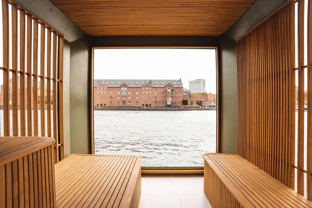 Inside Sauna by GoBoat at Blox in Copenhagen