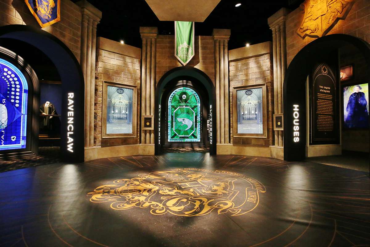 The Hogwarts houses at Harry Potter™: The Exhibition at Franklin Institute