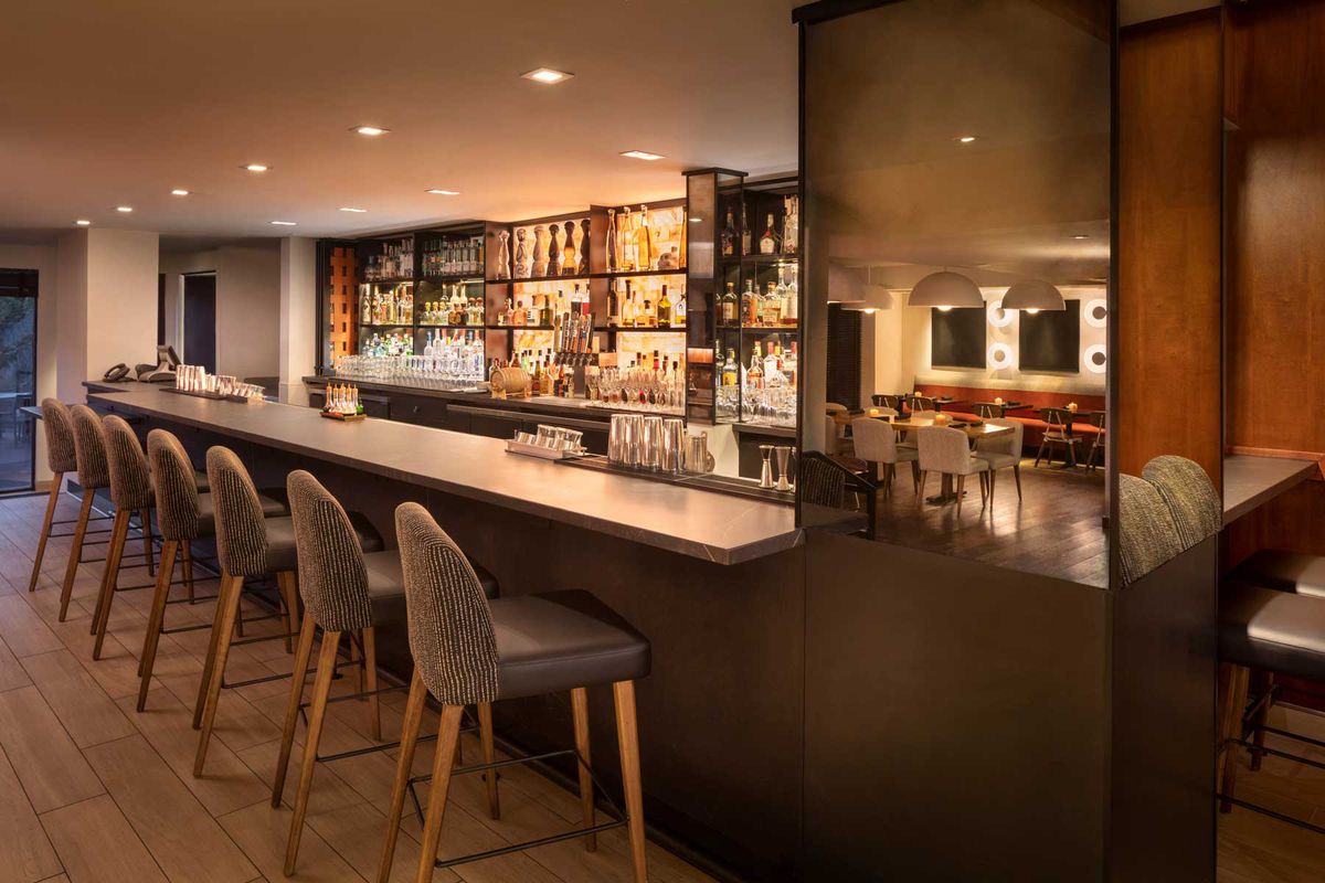 Interior bar, Salt Rock, at Amara Resort and Spa in Sedona