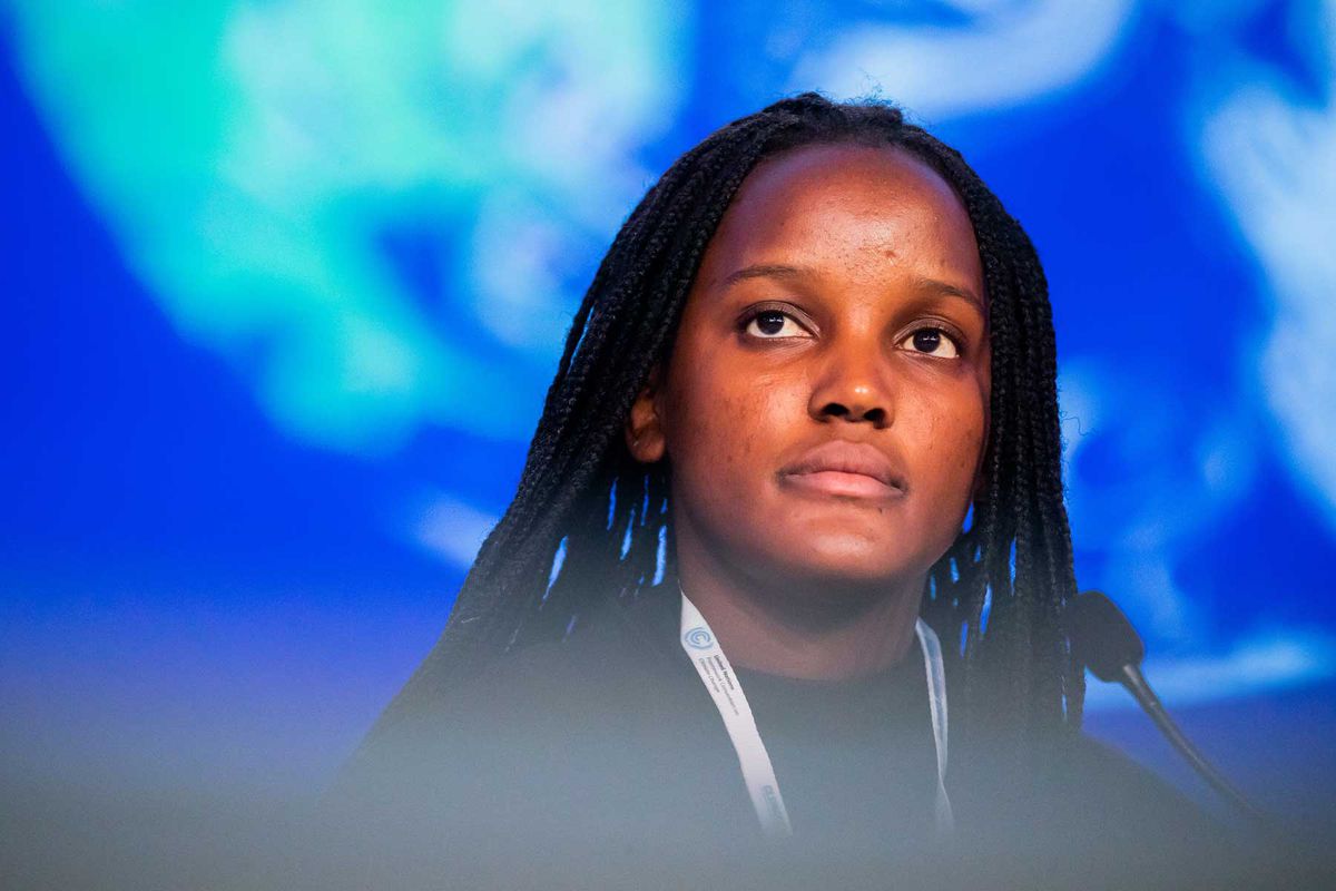 Vanessa Nakate, a climate activist from Uganda, at the UN Climate Change Conference COP26 in Glasgow