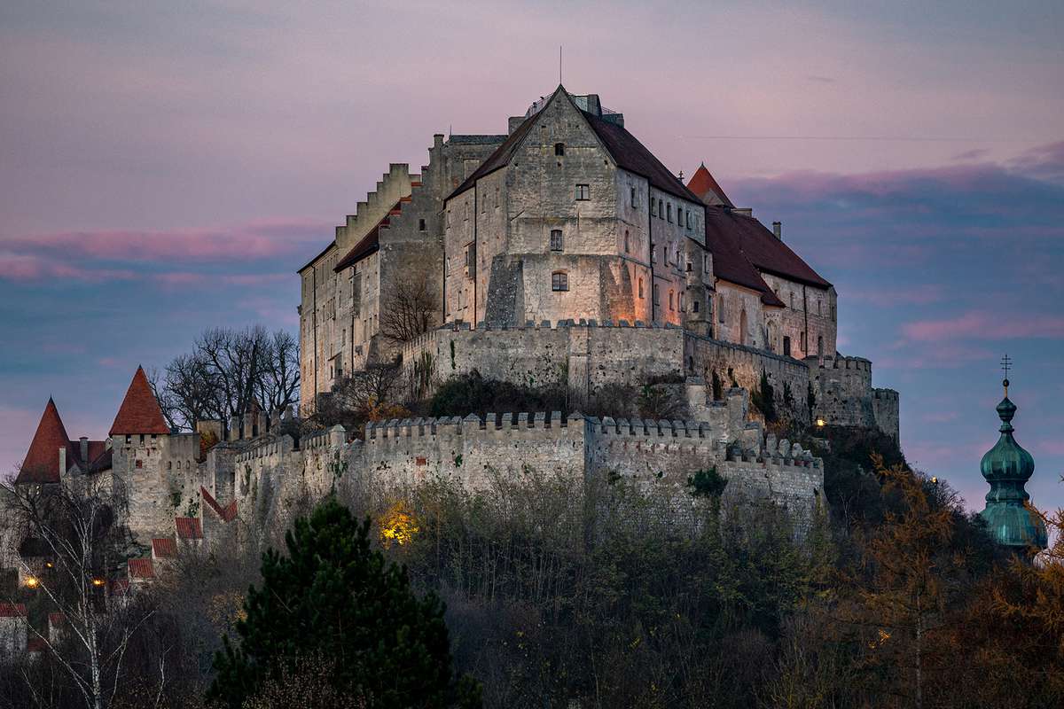 Burghausen castle in the evening light