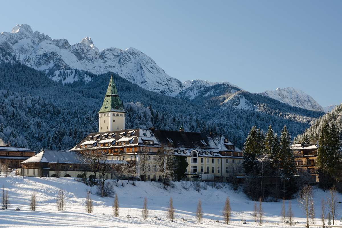 Schloss Elmau, a luxury hotel at the foot of the Wetterstein mountains near Garmisch-Partenkirchen