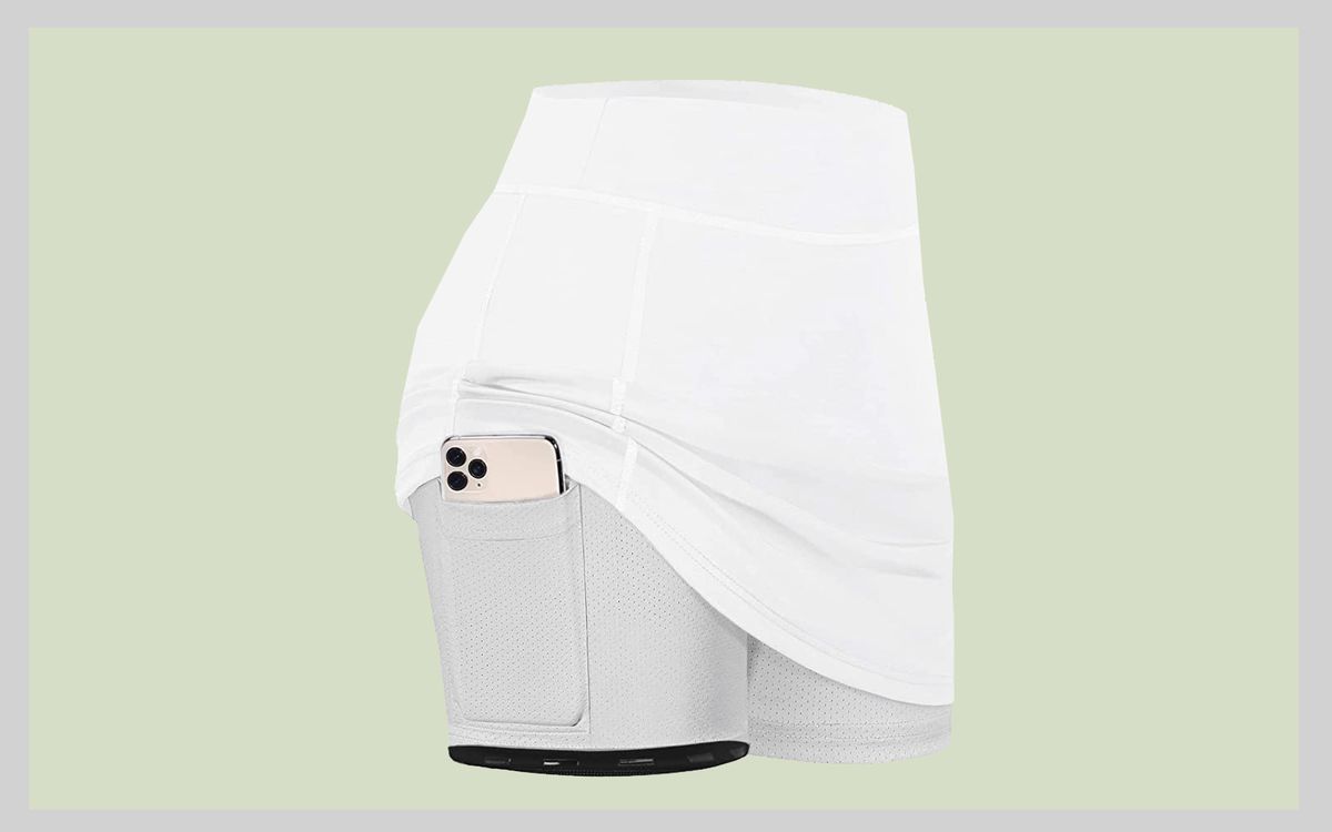BLEVONH Women Tennis Skirts Inner Shorts Elastic Sports Golf Skorts with Pockets