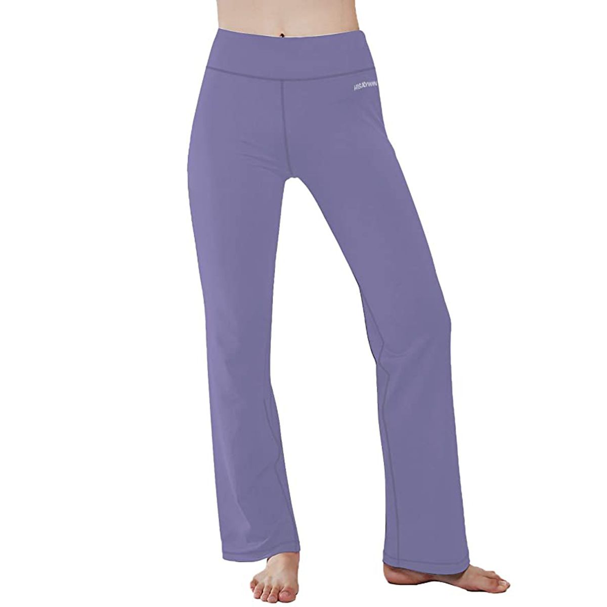 HISKYWIN Inner Pocket Yoga Pants 4 Way Stretch Tummy Control Workout Running Pants