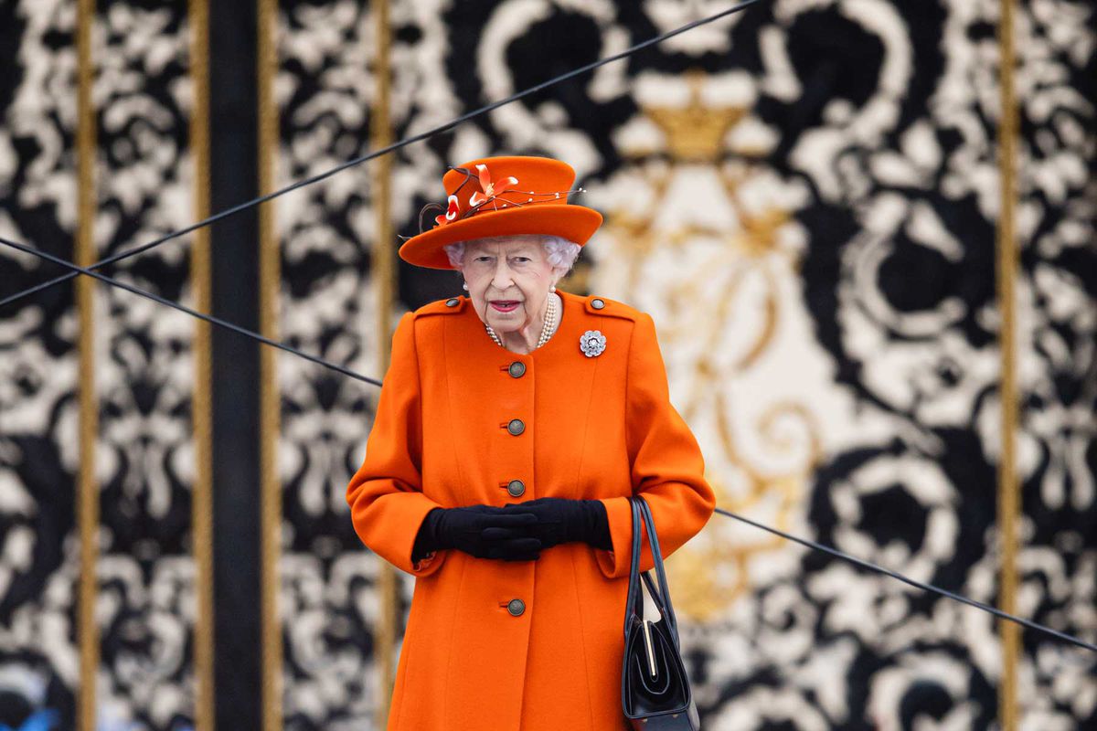 Queen Elizabeth II during the Baton Relay for Birmingham 2022, the XXII Commonwealth Games at Buckingham Palace on October 07, 2021 in London, England.