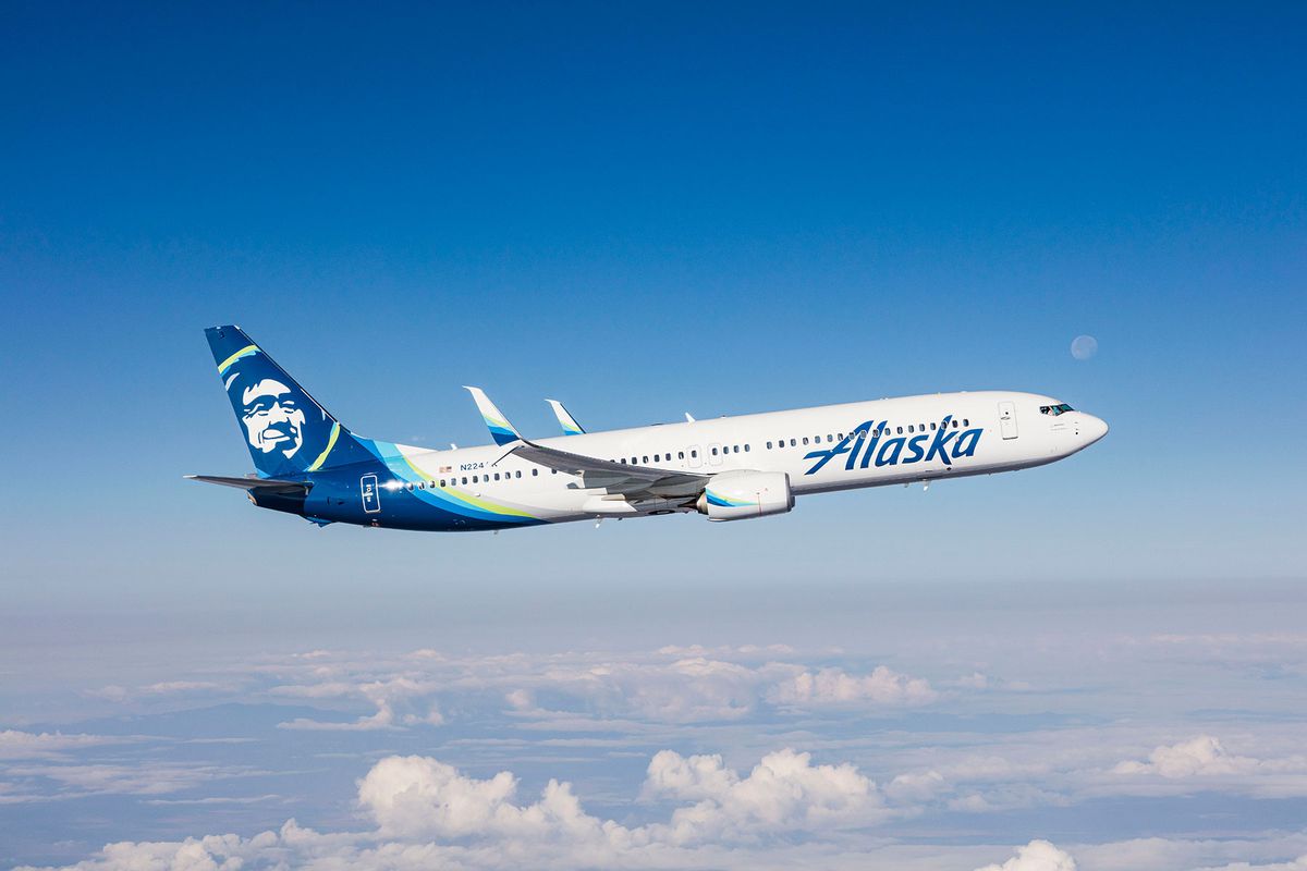 An Alaska Airlines plane Inflight