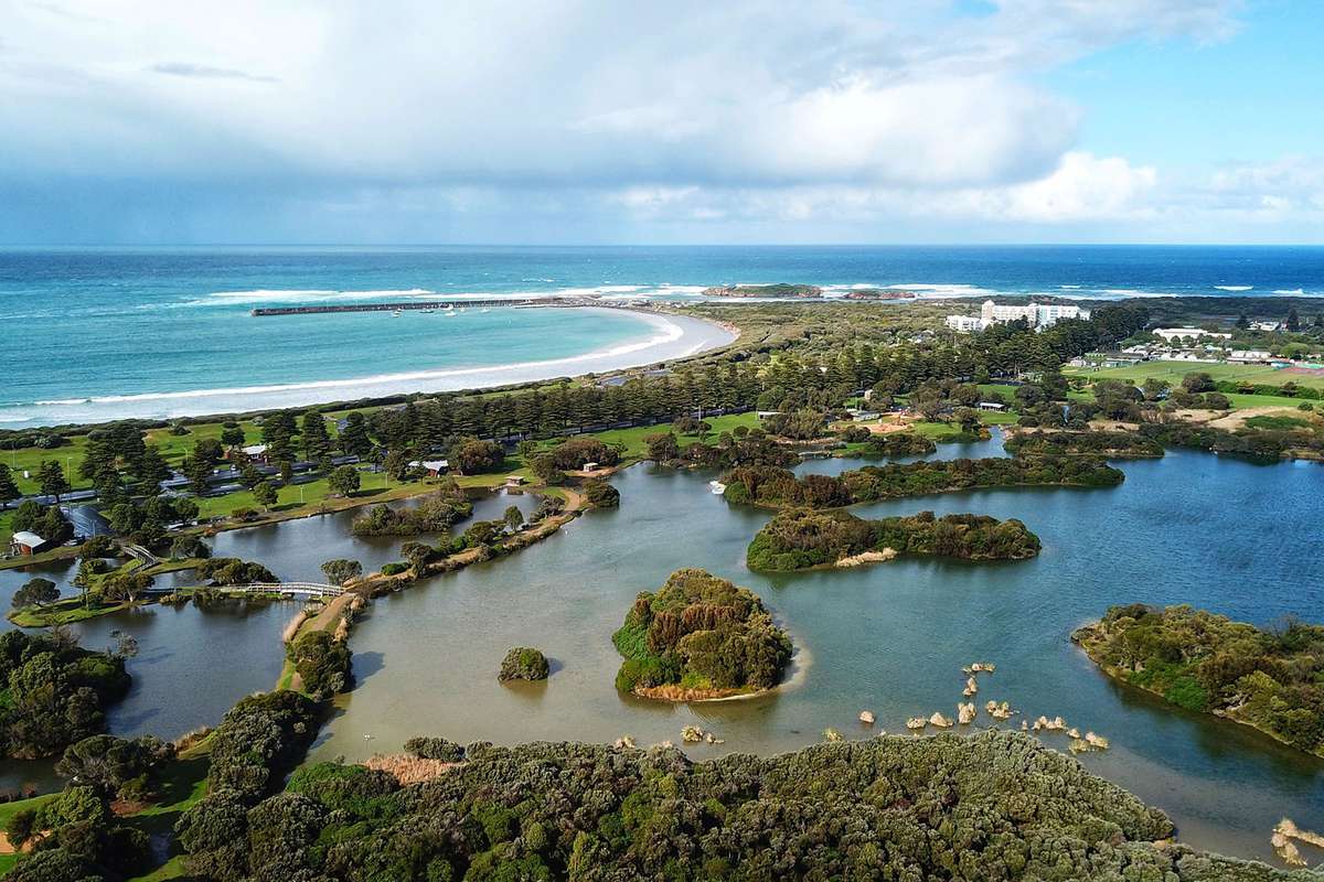 Aerial view of Warrnambool, Australia