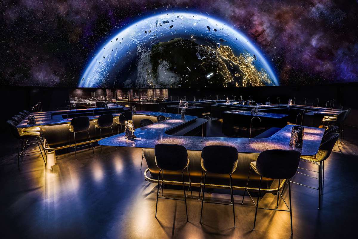 The planetarium dome at Alchemist. This universe is called Space.