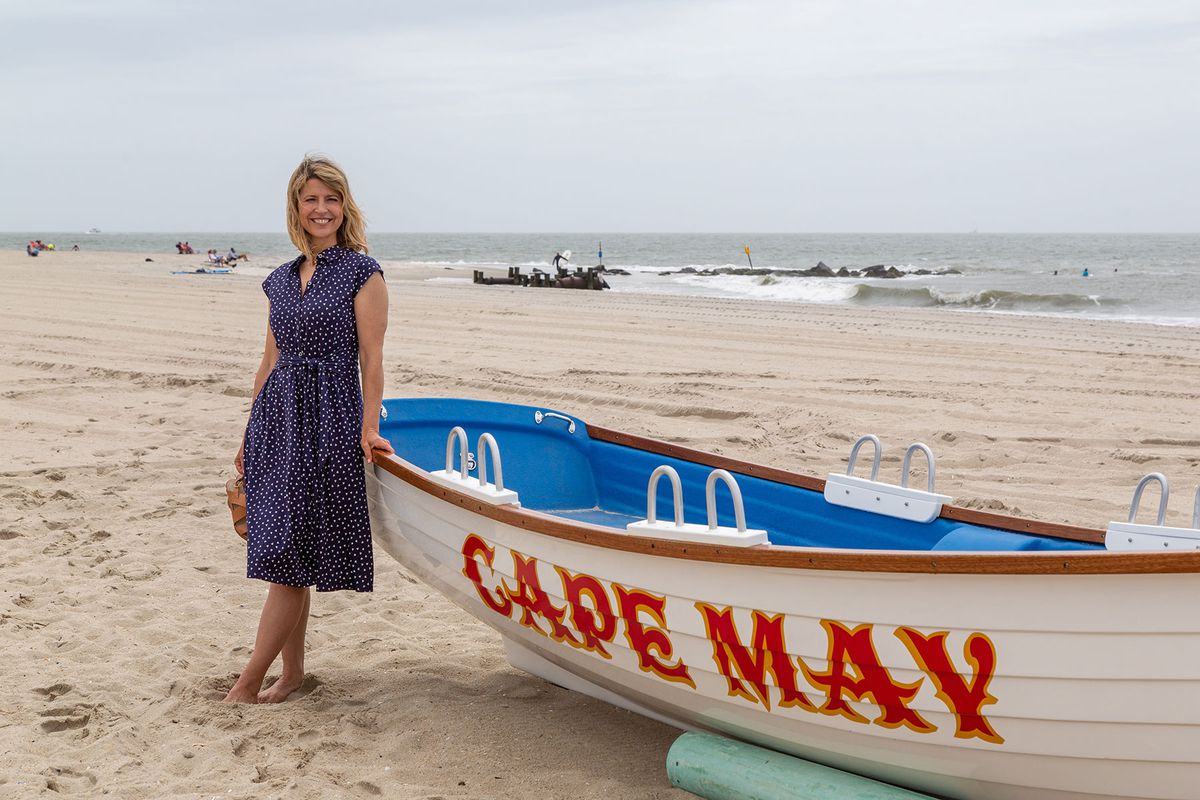 Samantha Brown on the beach in Cape May, NJ, from Samantha Brown’s Places to Love Season 5 Episode 02