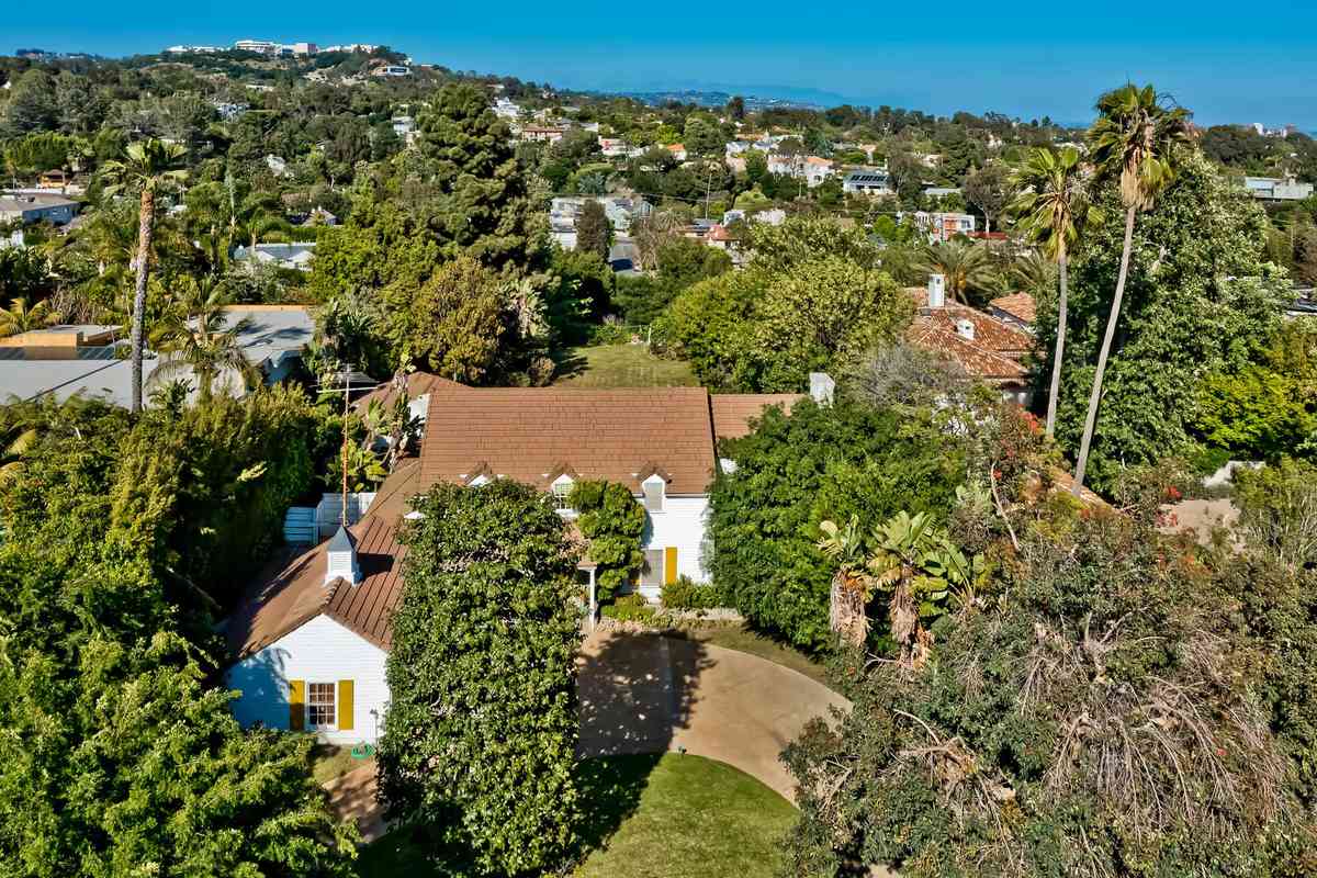 Aerial view of Betty White's LA home