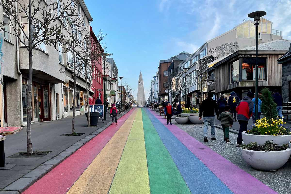 The rainbow street in Reykjavic, Iceland