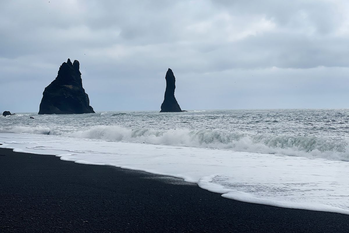 The Reynisfjara Black sand beach in Iceland