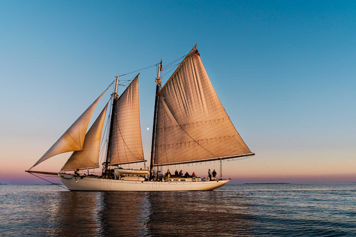 The Ladona windjammer ship at full sail