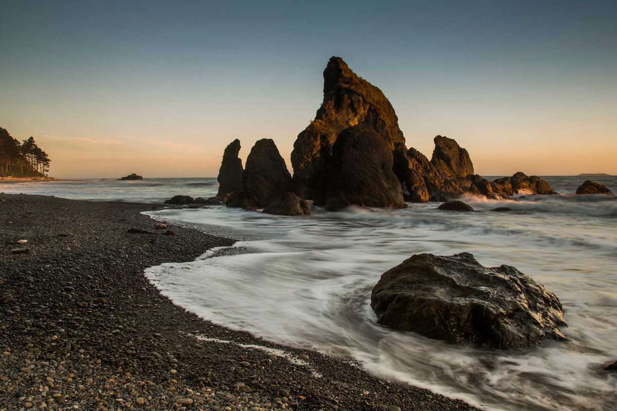 Olympic National Park Ruby Beach at golden hour