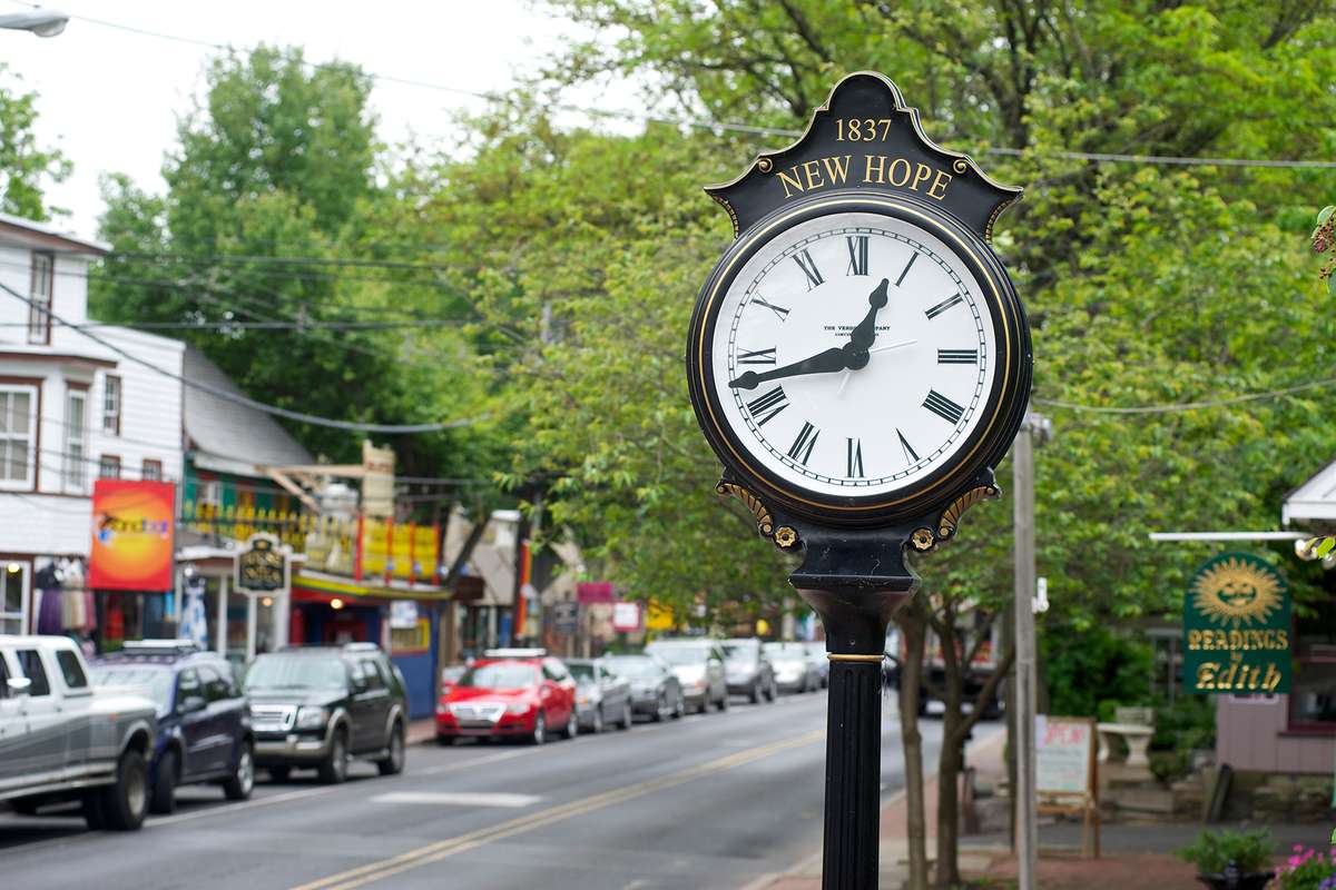 Main Street Clock in New Hope, PA