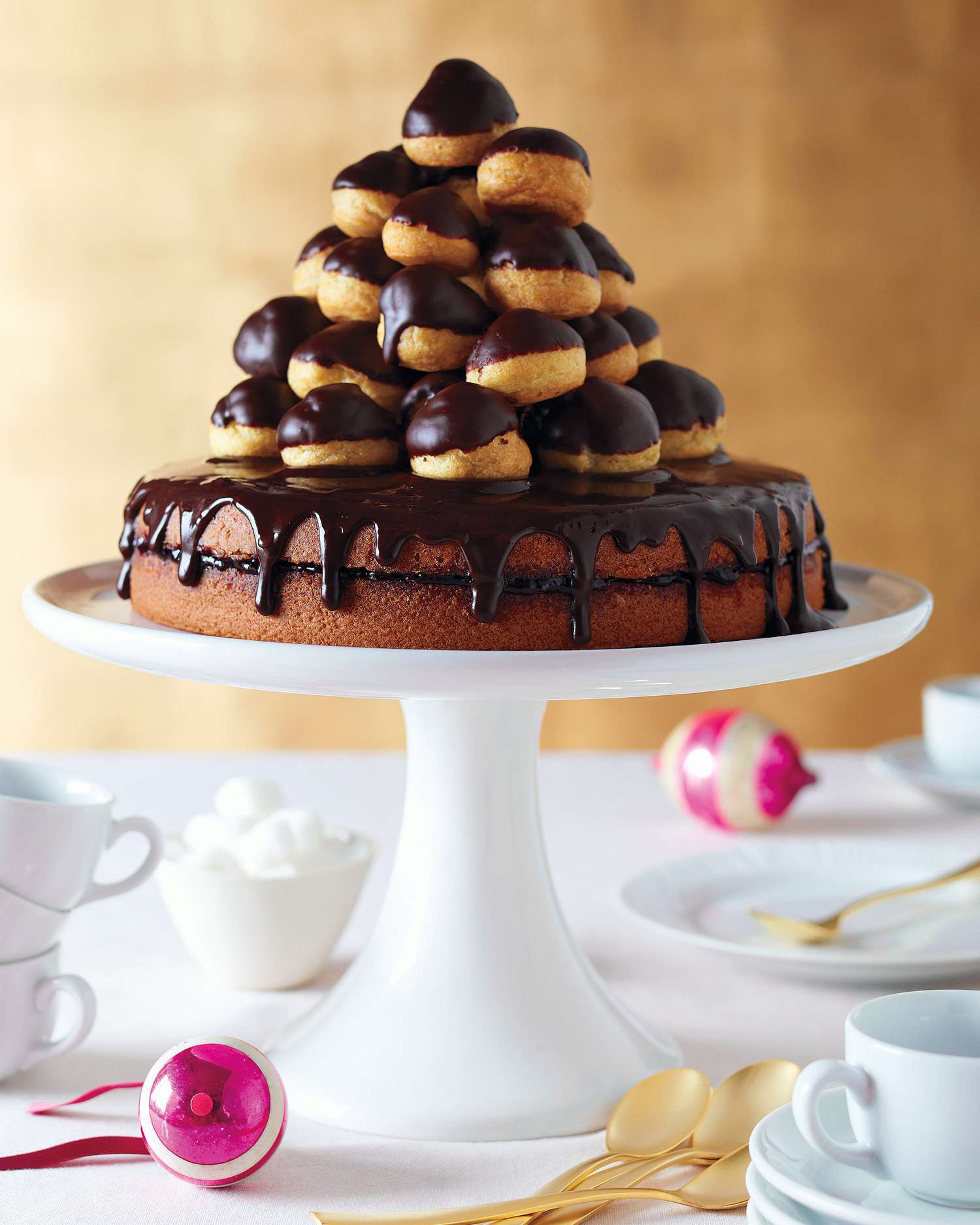 Jam-Filled Cake with Chocolate Glaze