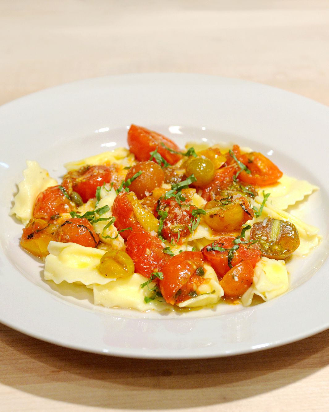 Ricotta Raviolini with Melted Tomatoes