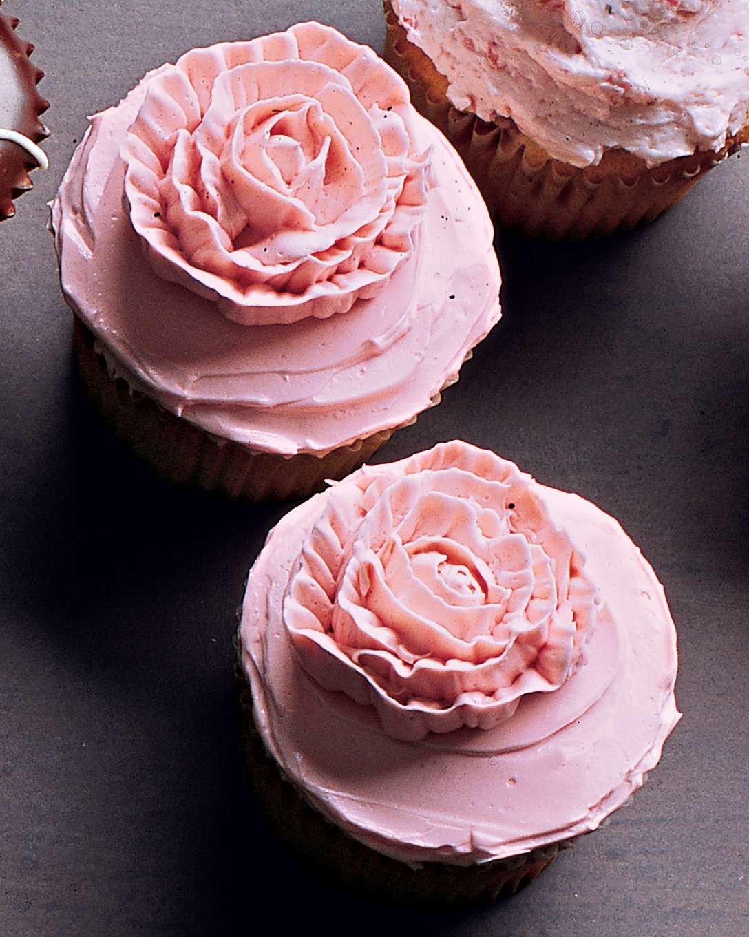 Piped-Rose Cupcakes