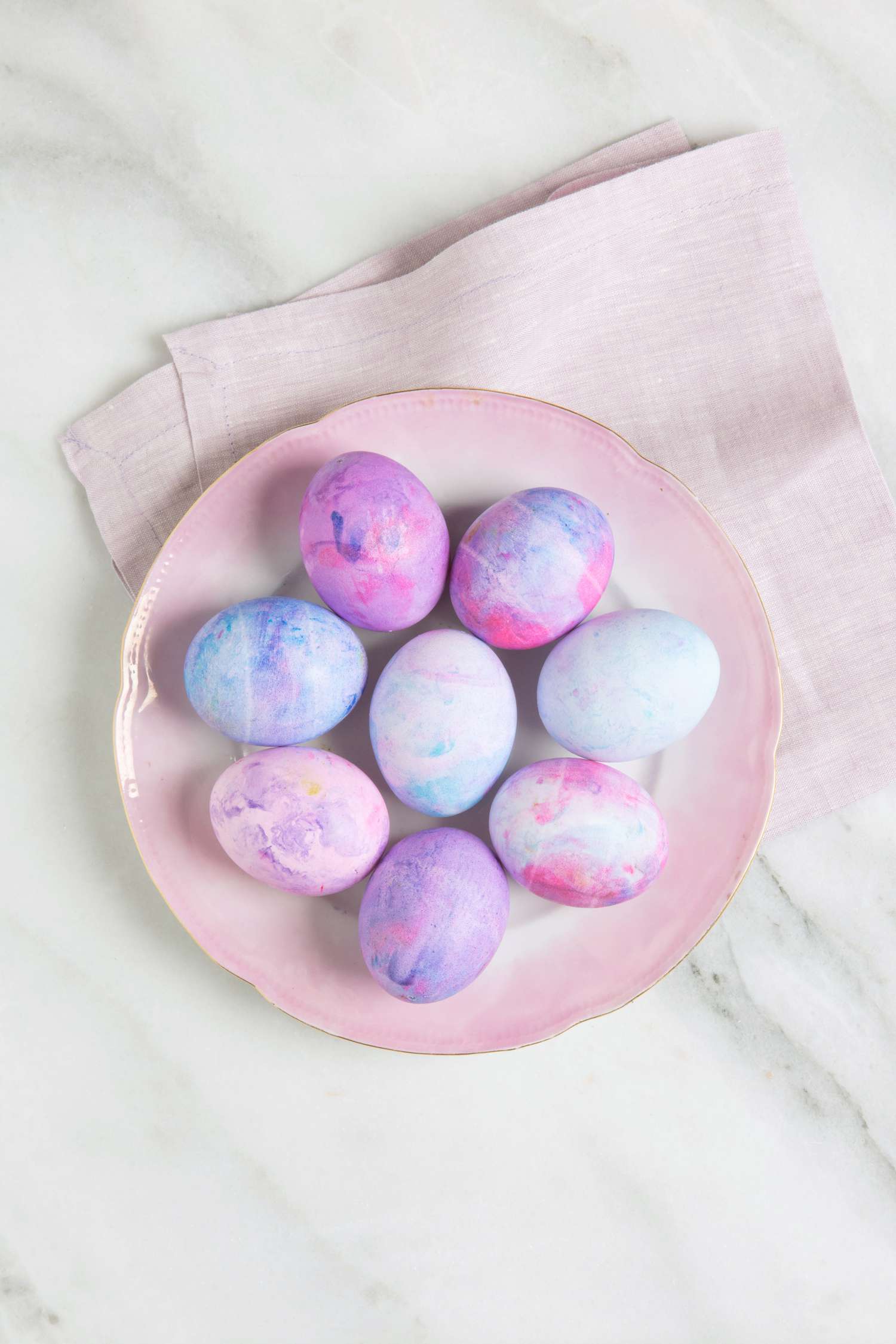 Dyed Easter Eggs Using Shaving Cream