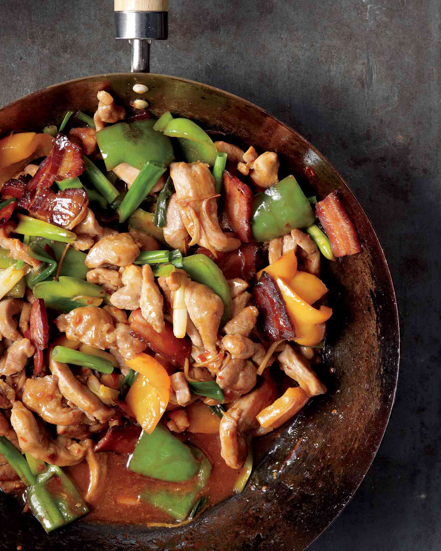 Spicy Turkey Thighs and Bacon Stir-Fry