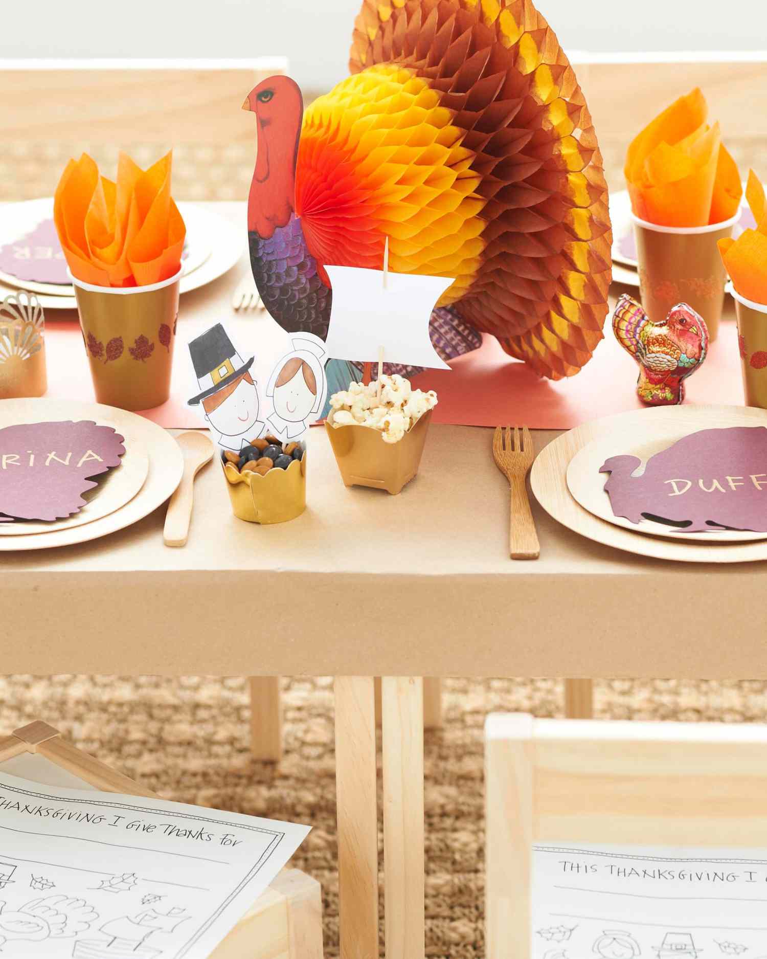 Turkey Placemat Personalized Table Setting Thanksgiving Kids Table Favor Kids Table Setting